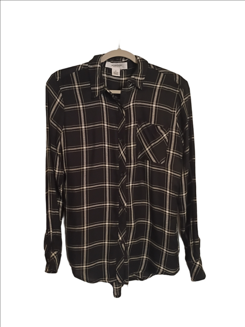Workshop Republic Clothing Black Plaid Long-Sleeve Button-Down Shirt